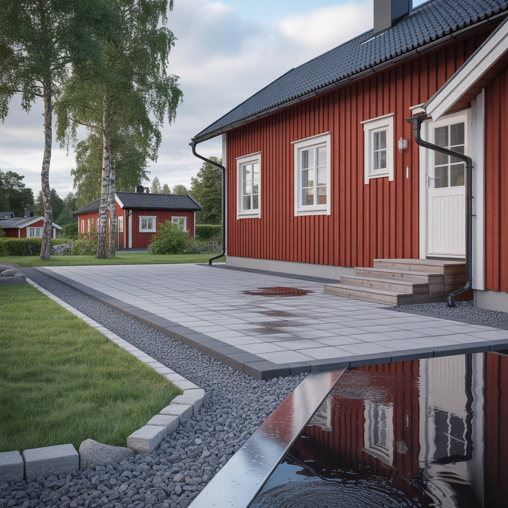 skapa ratt fall pa stenlagd yta guide till lutning och avrin